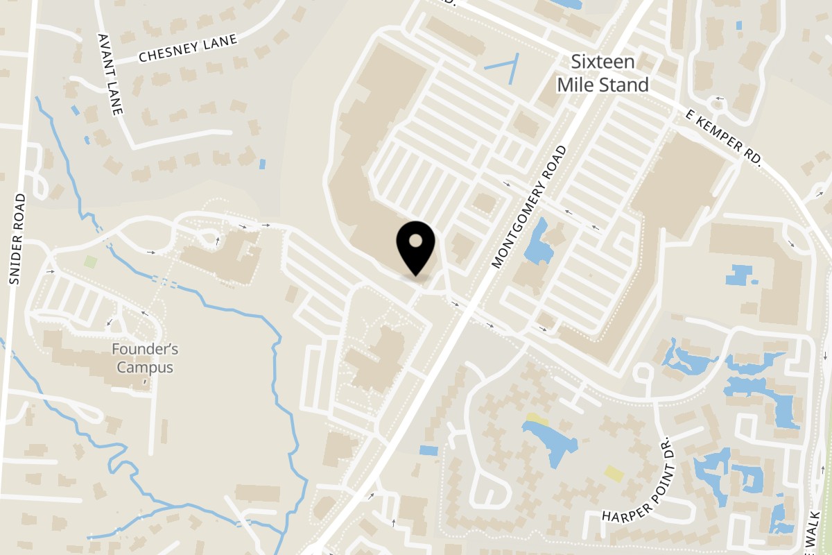 Map showing the location of Cazador Mexican Bar & Grill on 11309 Montgomery Rd Ste A in Cincinnati
